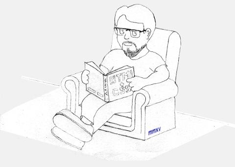 Ein Mann ein Buch lesend in einem Sessel